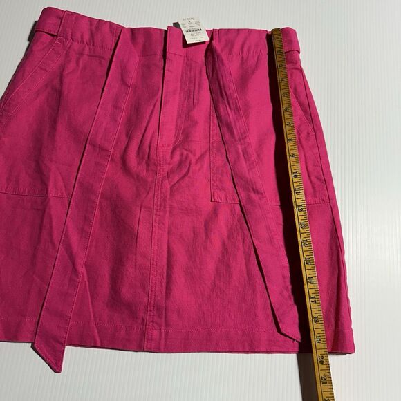 J Crew Skirt Womens Pink Linen Cotton Blend Utility Skirt Tie Belt Size 12 NWT - Picture 10 of 10
